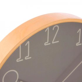 Karlsson Sencillo Wall Clock – Dark Grey Dial, Natural Birchwood Case