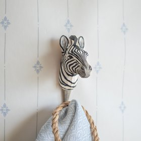 Hand-carved Zebra Wall Hook by Wildlife Garden