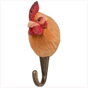 Wildlife Garden Wall Hook – Hen - hand-carved
