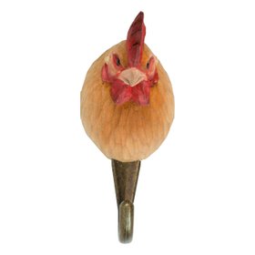 Wildlife Garden Wall Hook – Hen - hand-carved