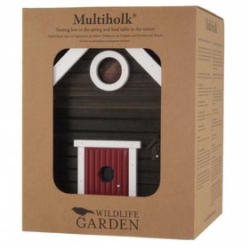 Wildlife Garden Multiholk – Black Swedish Cottage Birdhouse & Feeder