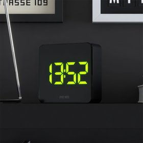 Newgate LED Alarm Clock Space Hotel Orbatron in Black with green LED numerals