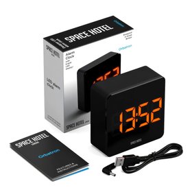 Newgate Space Hotel Orbatron alarm clock in Black & Orange