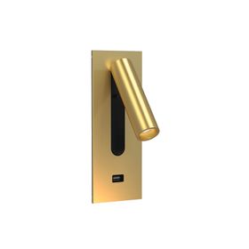 Fuse LED USB Wall Light in Matt Gold