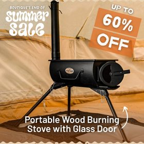 Portable Woodburning Stove with Glass Door
