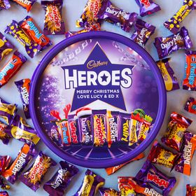 Personalised Cadburys Heroes Christmas Tub