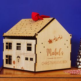 Personalised Wooden Christmas Eve Box House
