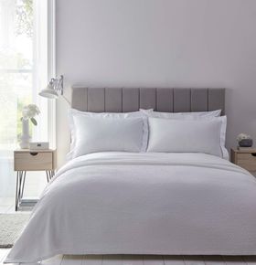 Shoreditch Ladder Stitch Detail White Cotton Sateen Luxury Bed Linen
