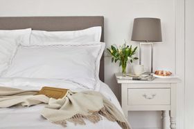 Henley Embroidered  Detail White Cotton Sateen Luxury Bed Linen