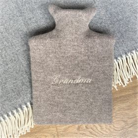 Grandma Personalised Embroidered  Hot Water Bottle - Pure Wool