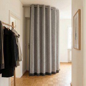 Akustikvorhang / Schallschutzvorhang aus Wollfilz 5mm nach Maß // Naturgrau & Naturweiß