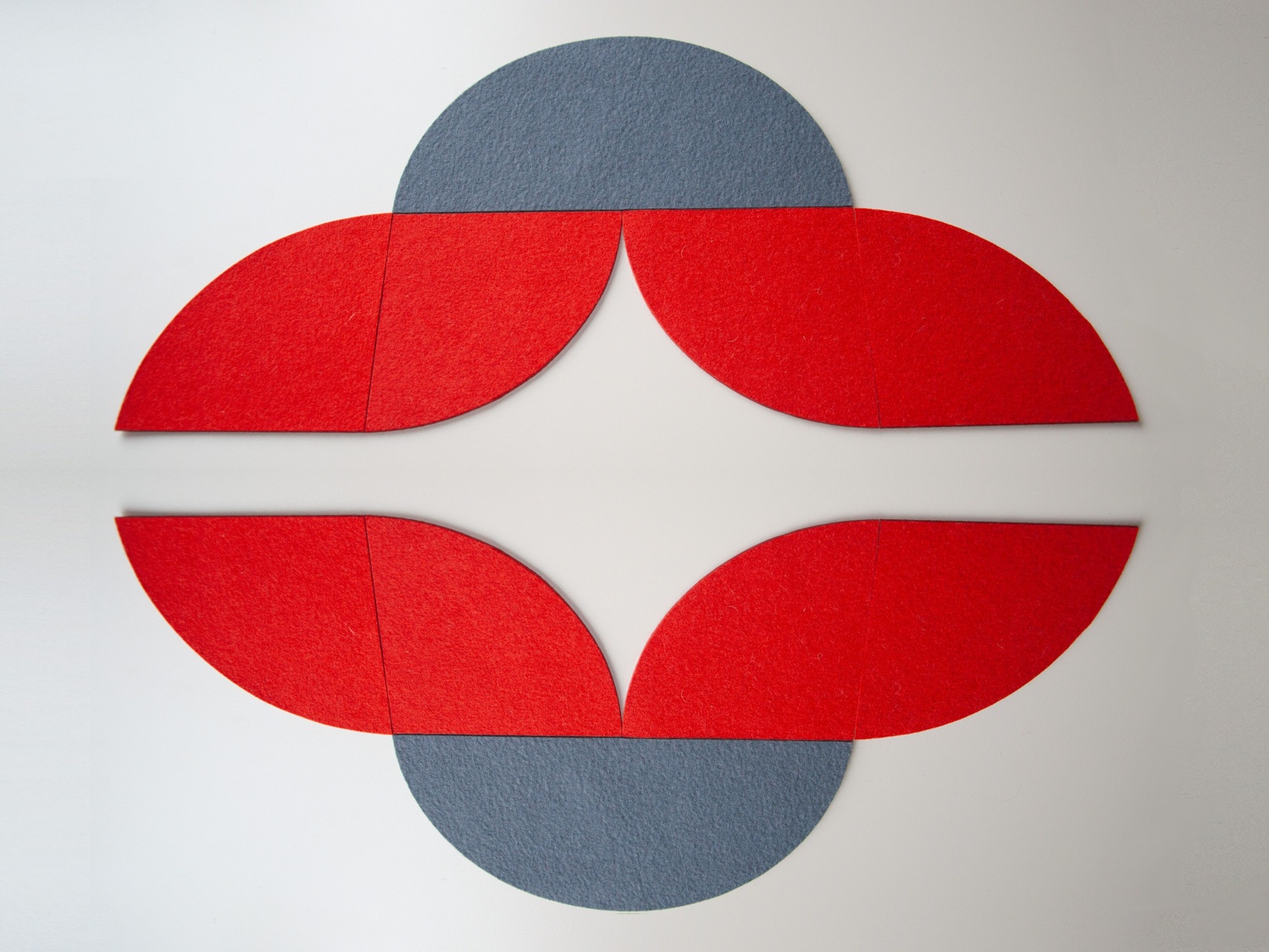 Filz Bunt Viertelkreise Design