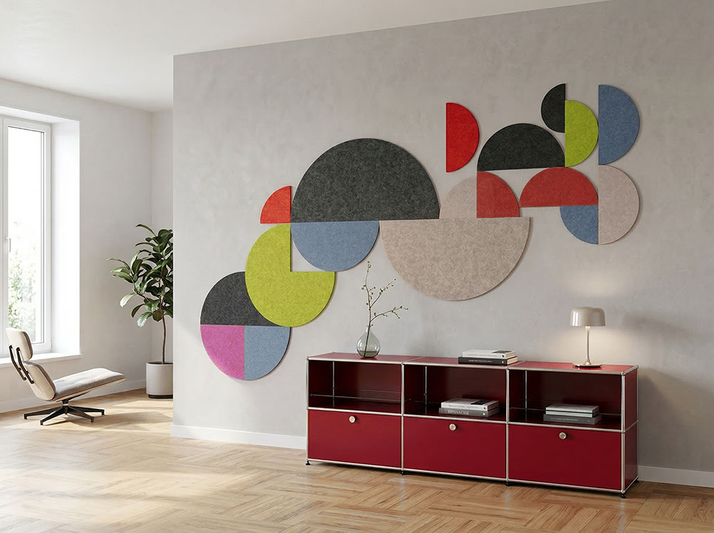 DOT runde Filz-Fliesen, selbstklebend