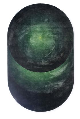 Teppich POLSPOTTEN Optical Oval Rug dark green