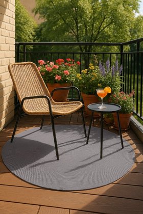 Teppich Astra Paris grau Rund