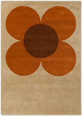 Teppich Orla Kiely Flower Placement Pumpkin/Ecru 158203