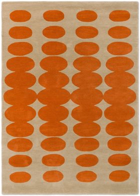 Teppich Orla Kiely Optical Oval Orange/Sand 157703
