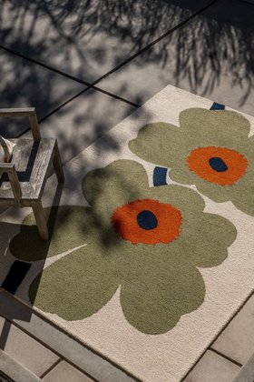 Marimekko Teppich in/outdoor Unikko 60th Anniversary 433017 Dusty Green