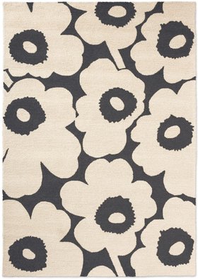 Marimekko Teppich in/outdoor Unikko 434305 Charcoal/White
