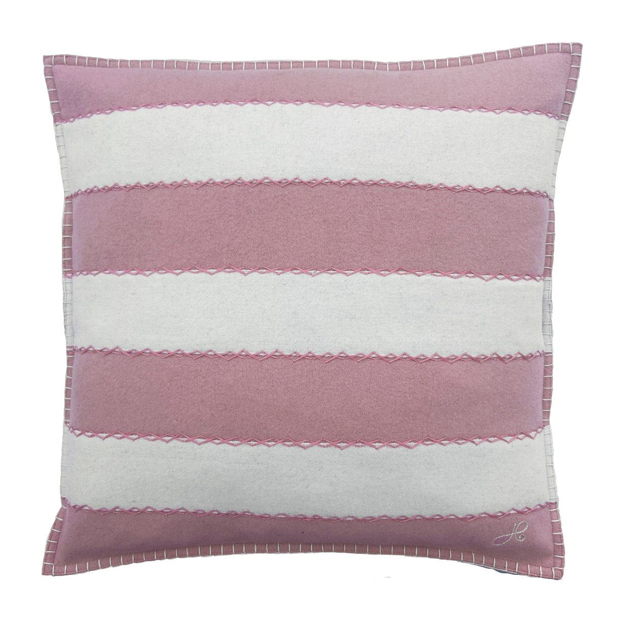 Block Stripe Cushion (Blush Pink)