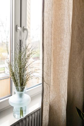 Natürliche Vorhänge aus Leinen