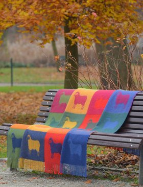 Check Sheep Wool Throw