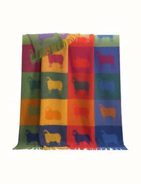 Check Sheep Wool Throw