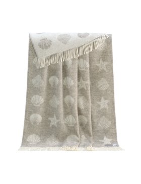 Beige Seashells Pure Wool Throw