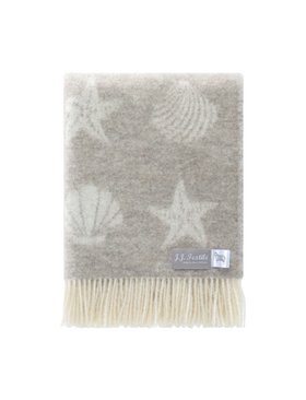 Beige Seashells Wool Throw
