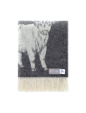 Highland Cow Wool Throw