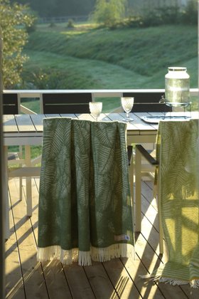 Green Loose Fern Wool Throw