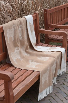 Brown Dot Sheep Wool Throw