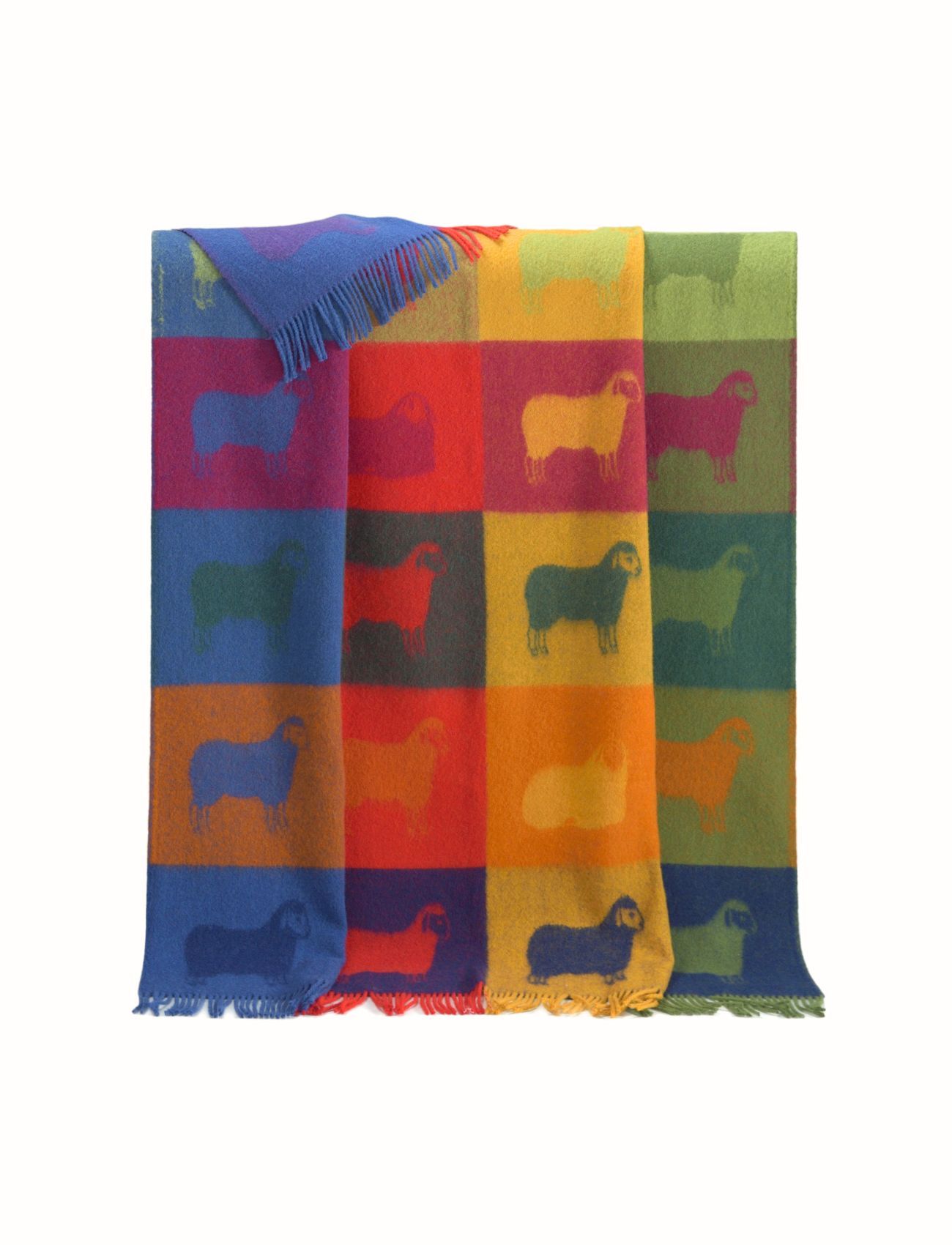 Check Sheep Wool Throw