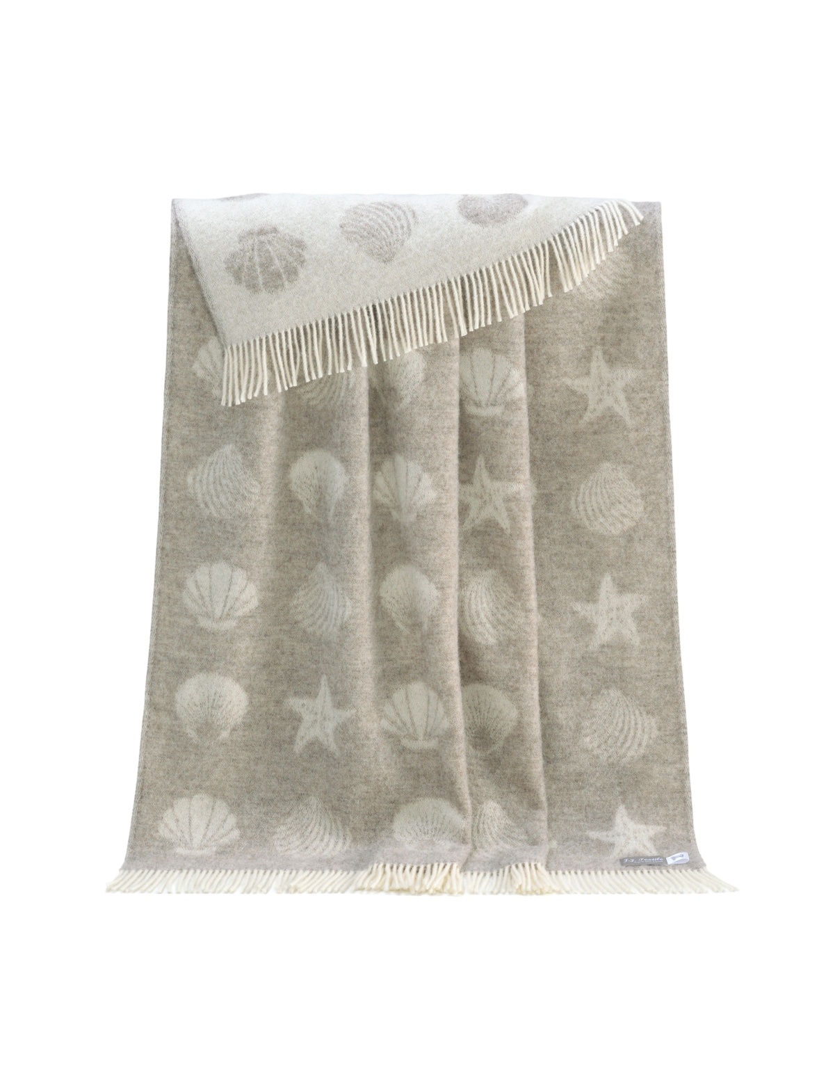Beige Seashells Wool Throw