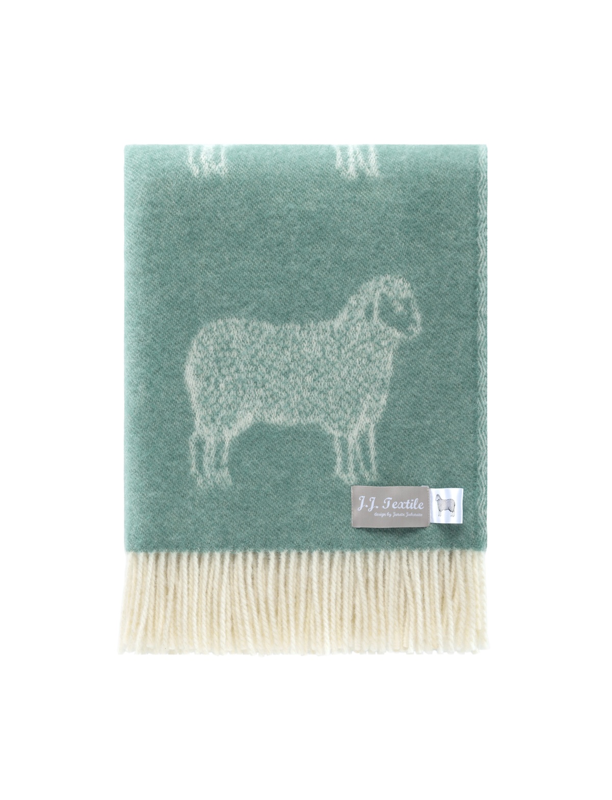 Teal Sheep Wool Throw