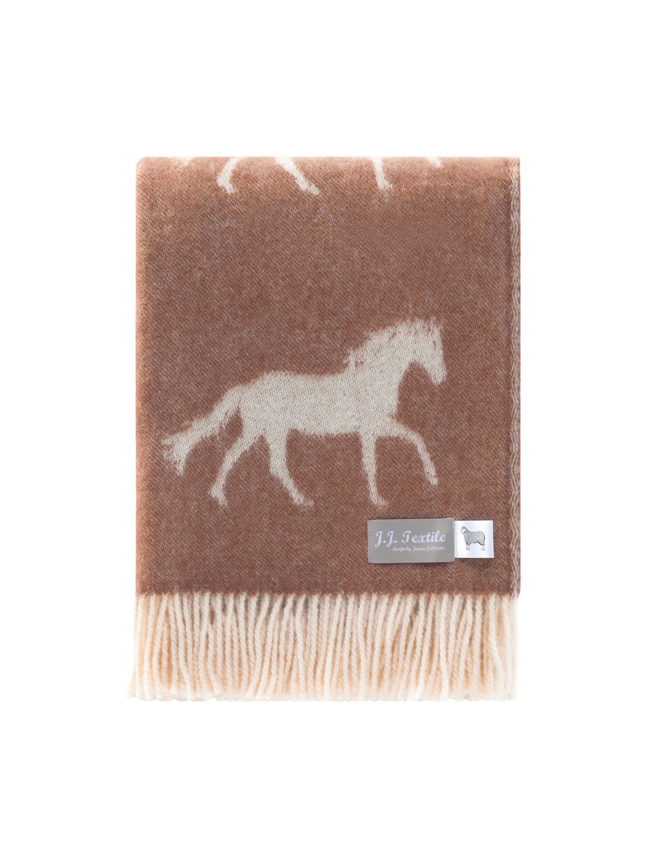 Chestnut Brown Horse Wool Throw