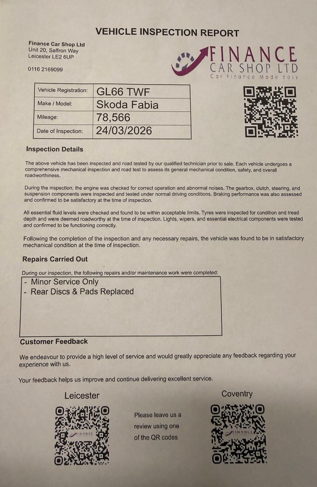 2017 SKODA FABIA for sale