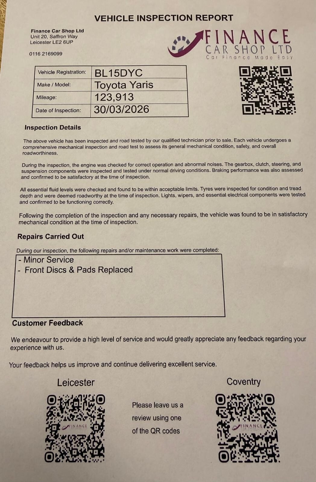 2015 TOYOTA YARIS for sale