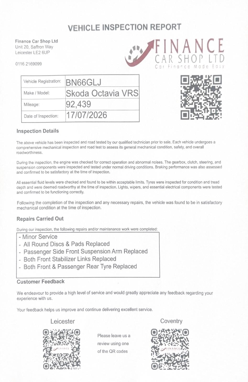 2016 SKODA OCTAVIA for sale