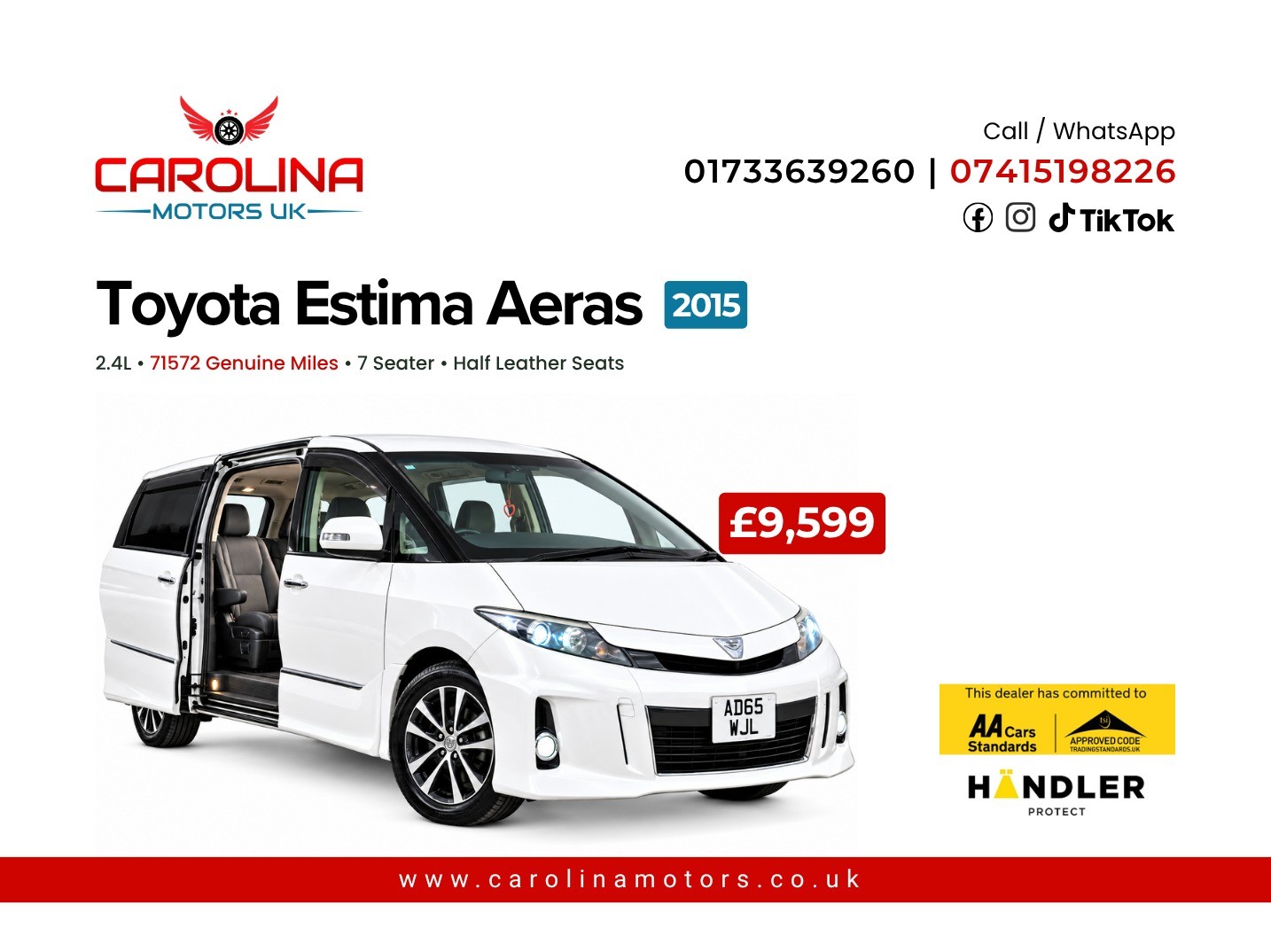2015 TOYOTA ESTIMA for sale