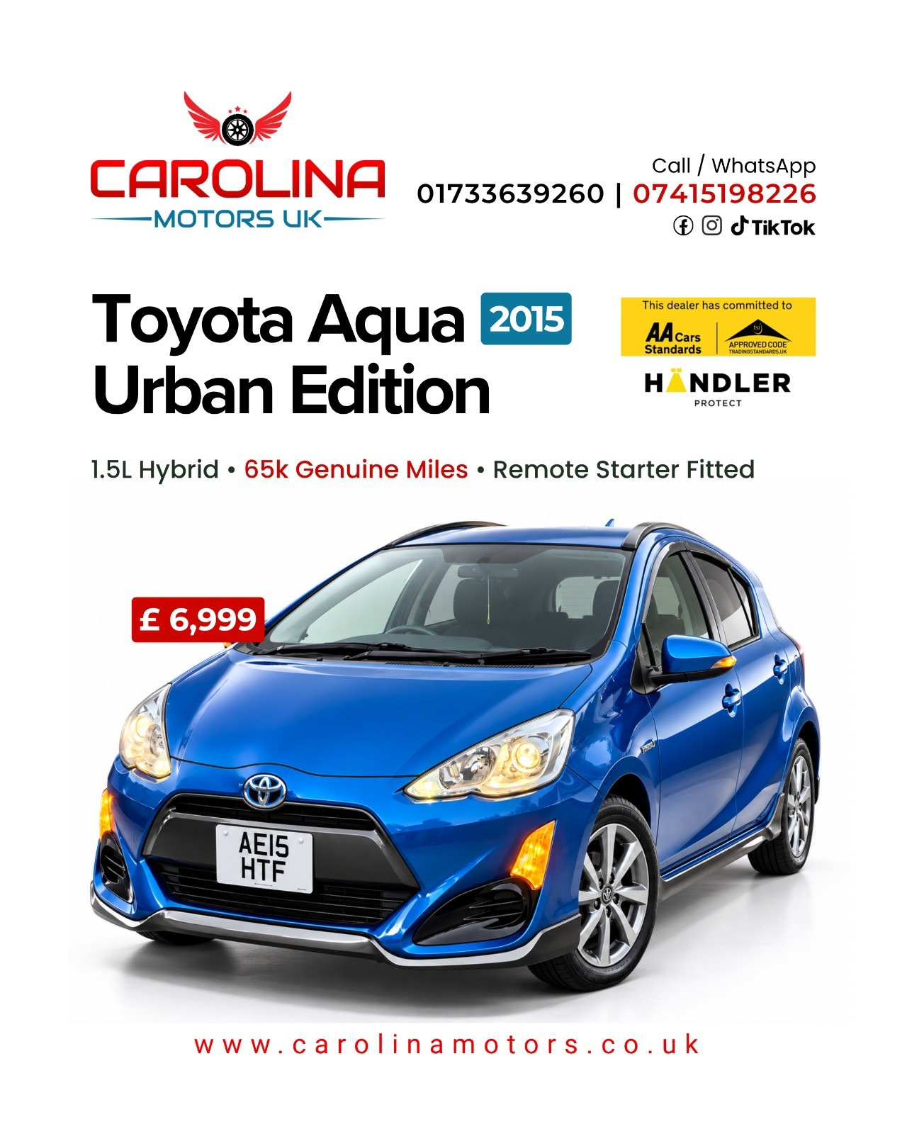 2015 TOYOTA AQUA for sale