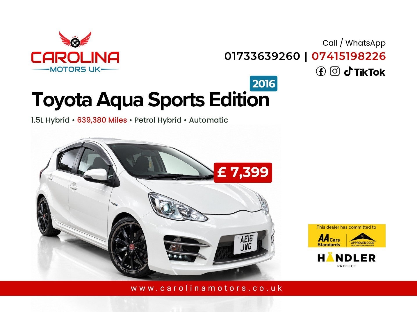 2016 TOYOTA AQUA for sale