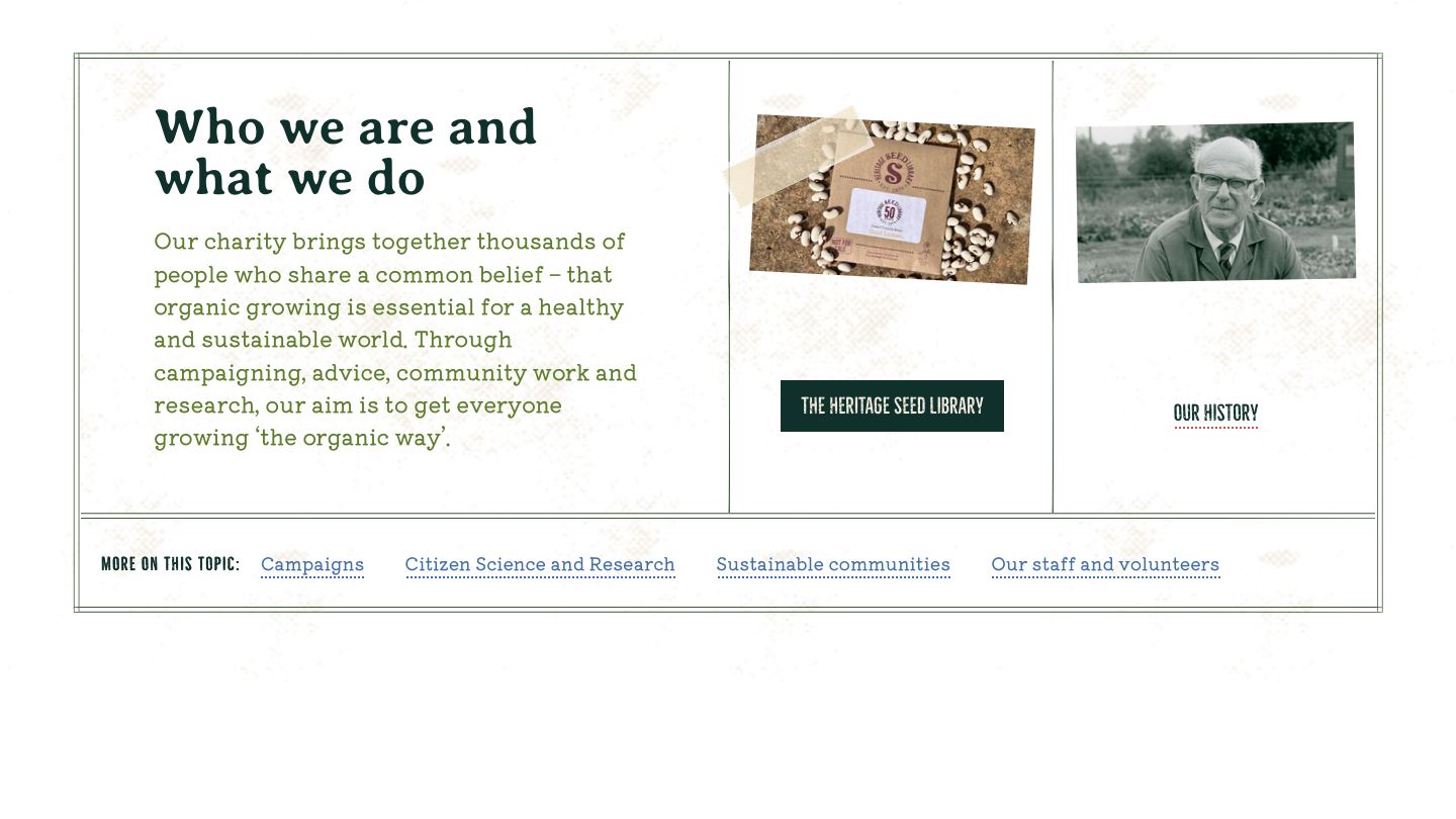The Discover Organic Growing section of the Garden Organic website.