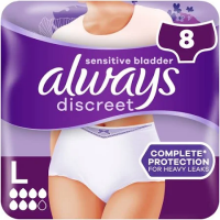 ALWAYS DISCREET PANTS PLUS LRG PACK OF 8