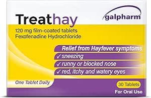 Treathay Fexofenadine 120mg (30 Tablets) 