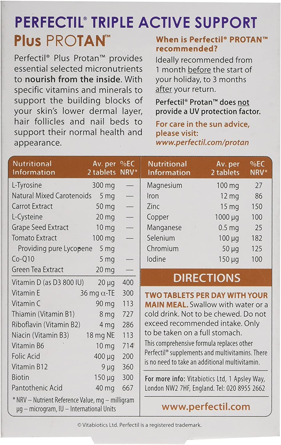 Buy Perfectil Plus Protan Skin Hair And Nails Tablets 60s Online At Best Price Order Online Perfectil Plus Protan Skin Hair And Nails Tablets 60s
