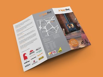 Trifold leaflet designed for Bon Fire