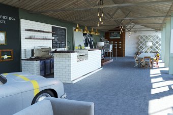 SketchUp visualisation of building and interior