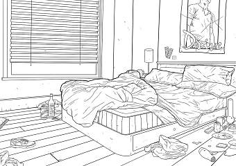 Student Bedroom Illustration