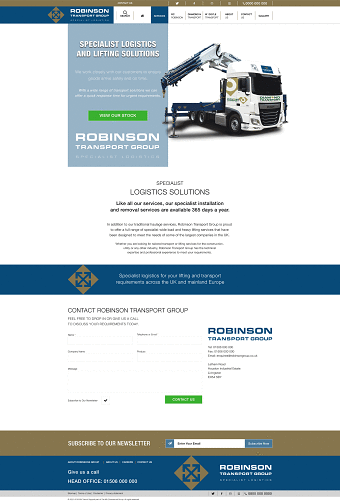 Robinson Transport Group website Visual